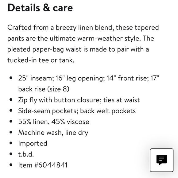 Linen paper bag pants - Picture 6 of 6